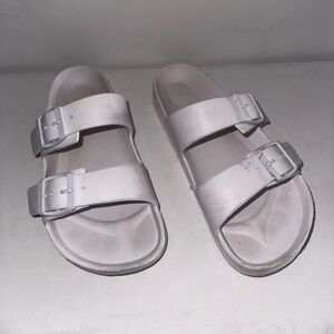 white sandals